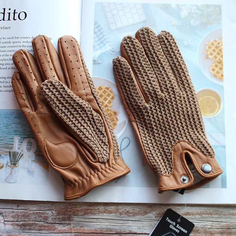 Touch Screen Gloves - Luvas de Couro Masculinas de Alta
