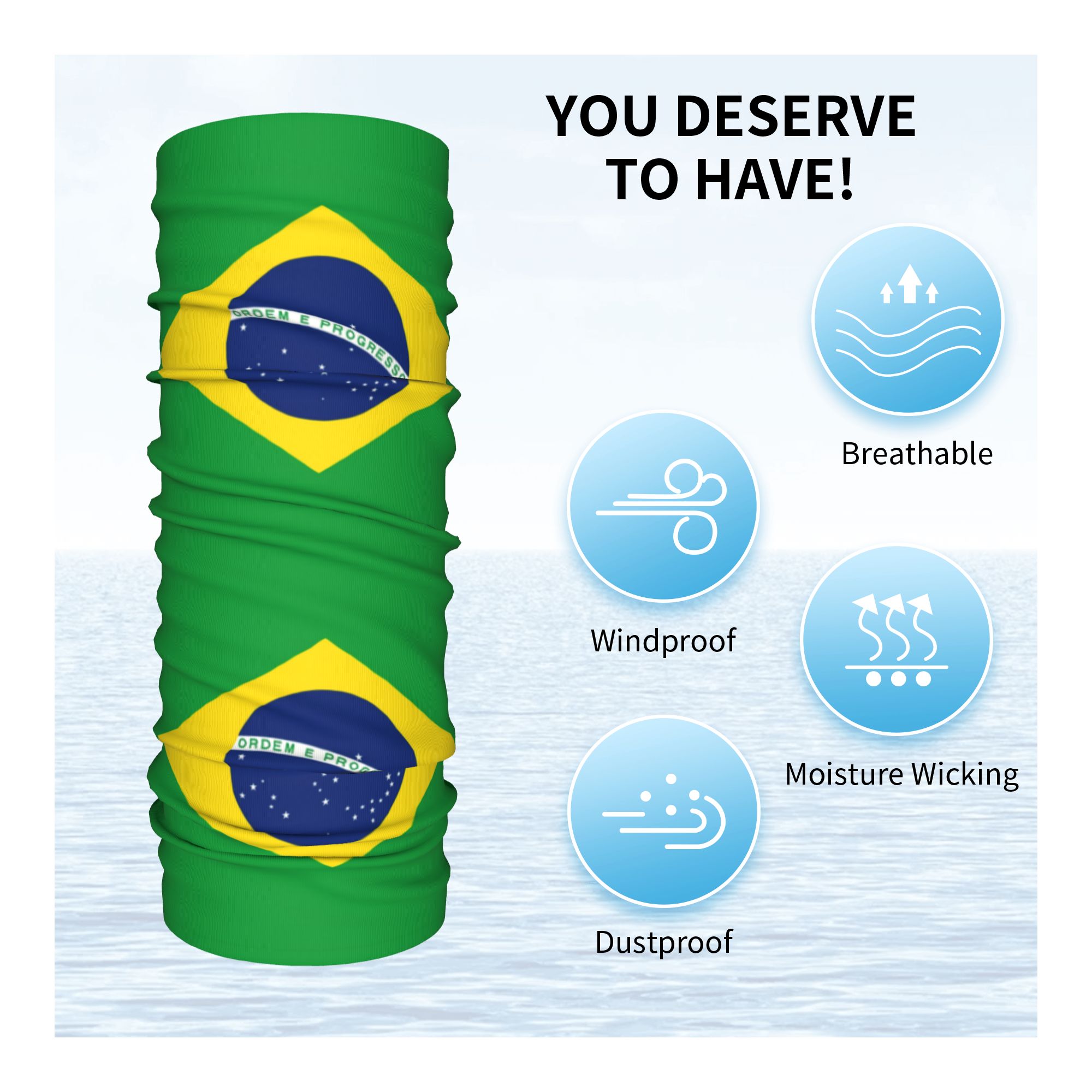 Bandana com bandeira do Brasil - Neck Gaiter Fleece avaliação e preço