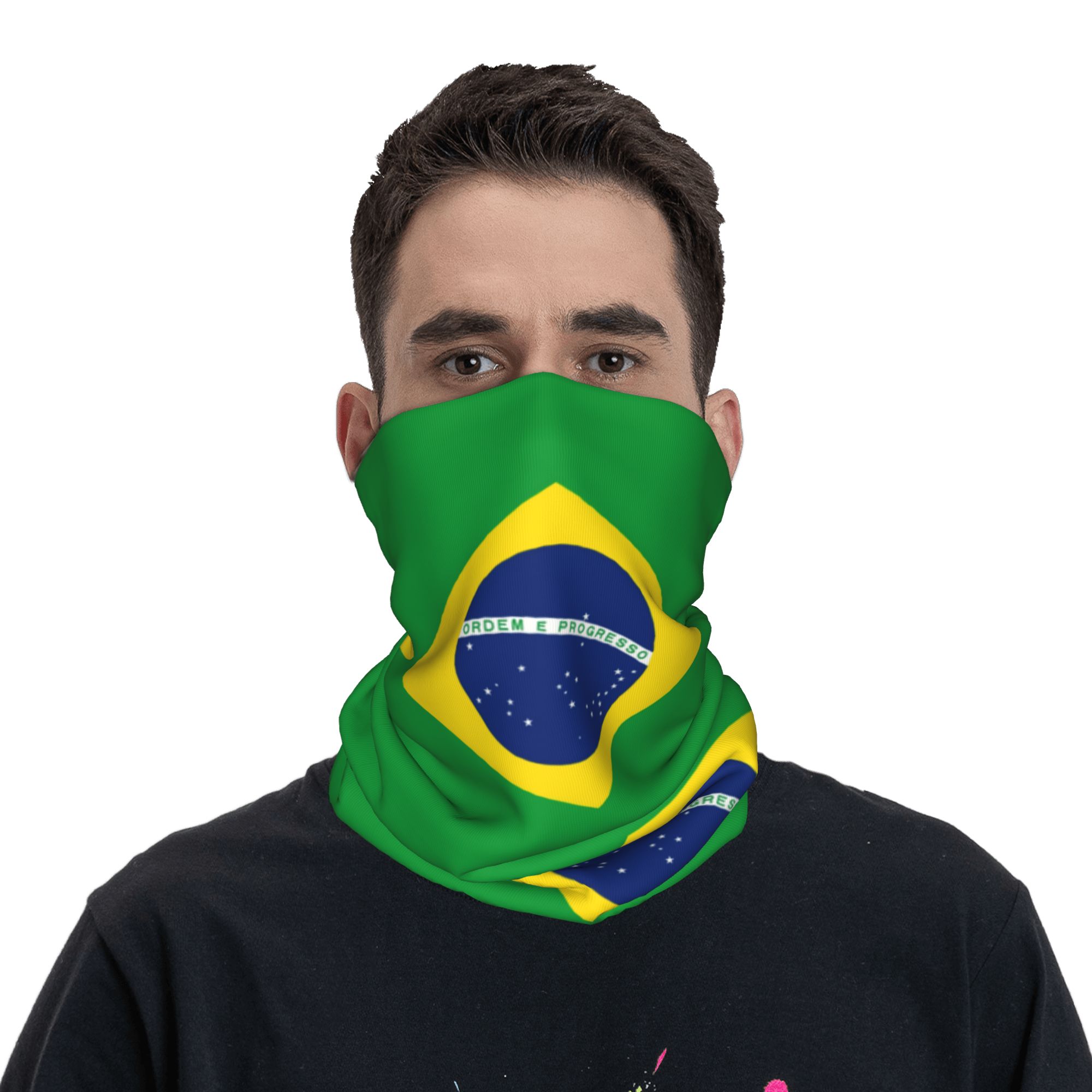 Bandana com bandeira do Brasil - Neck Gaiter Fleece avaliação e preço