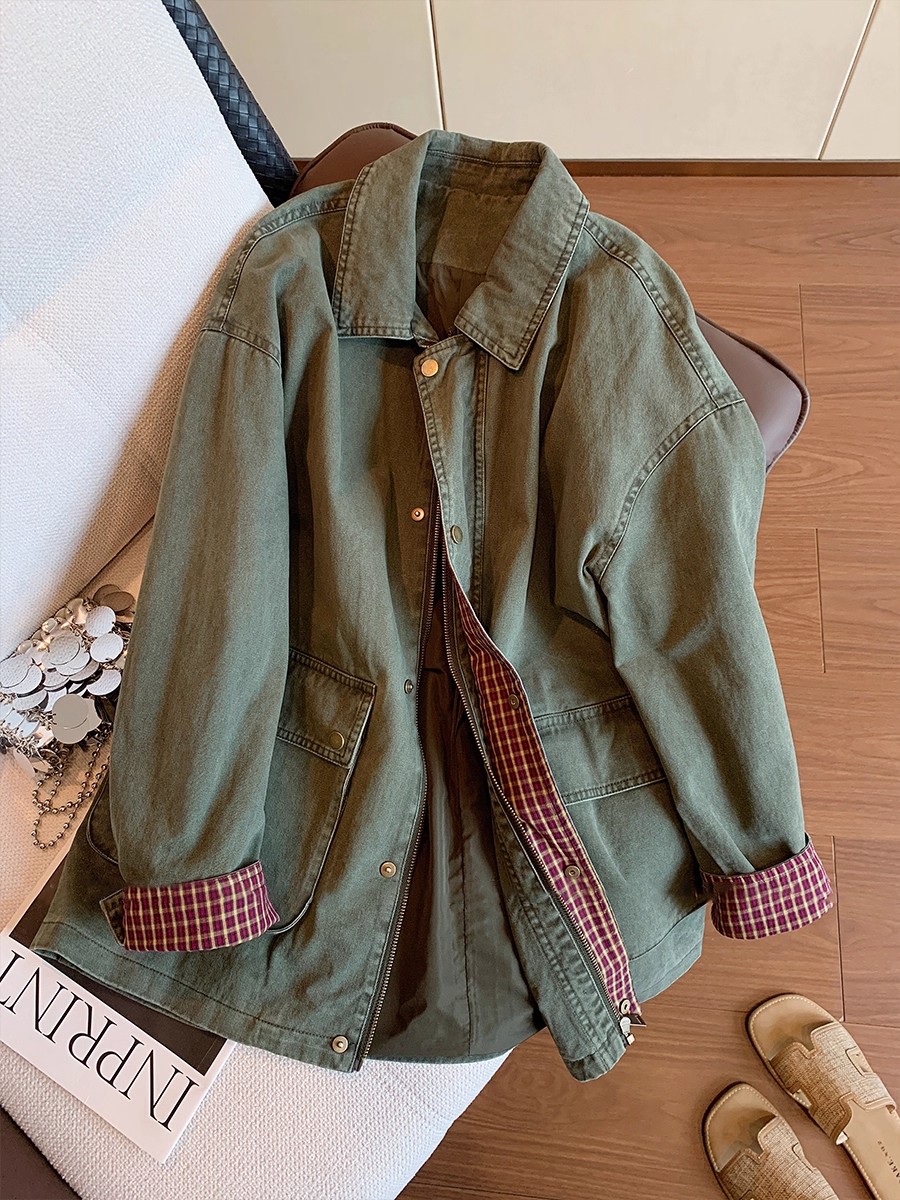 Vintage exército verde denim j - Down Jacket Packable avaliação e preço