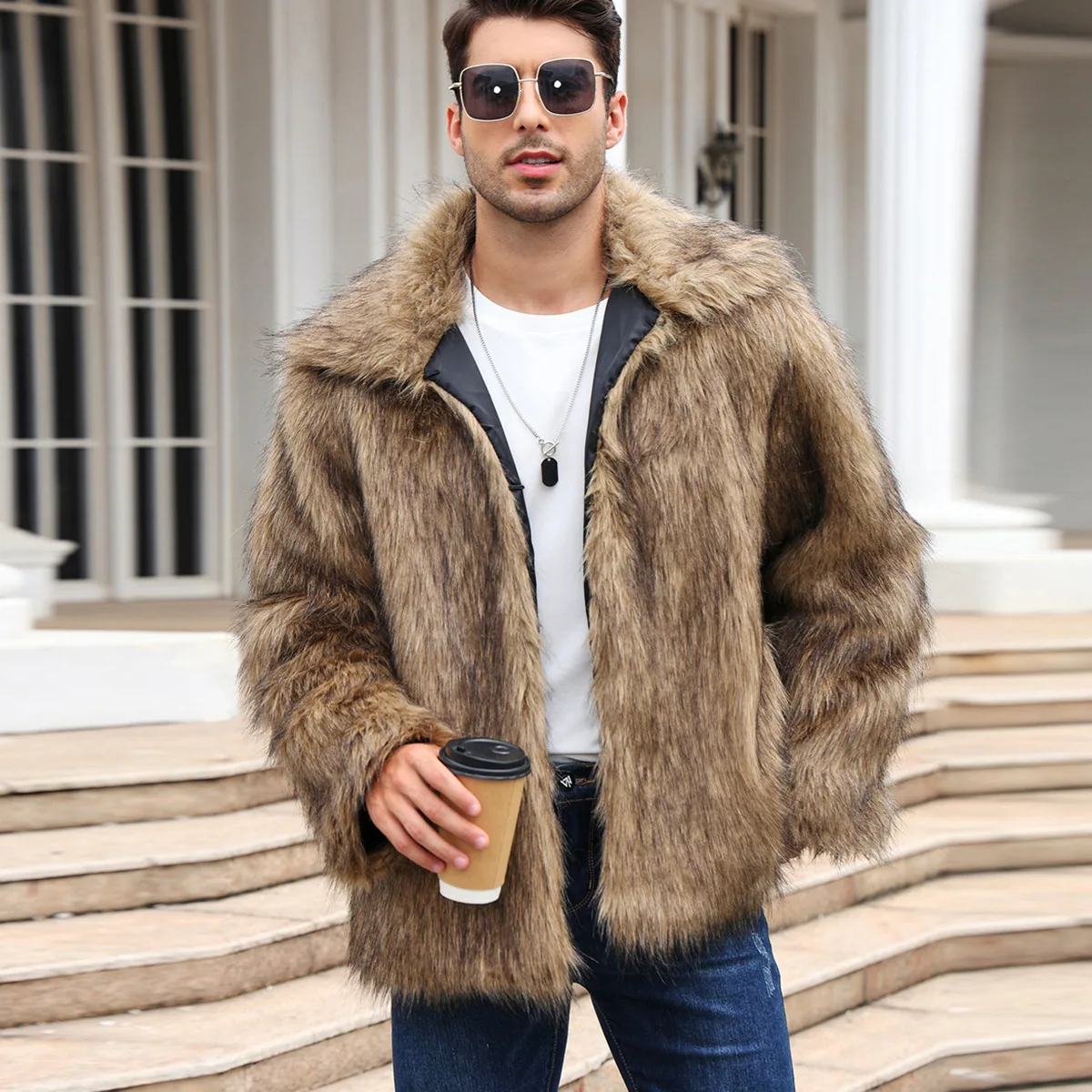Homens jaqueta de pele de rapo - Down Jacket Packable avaliação e preço