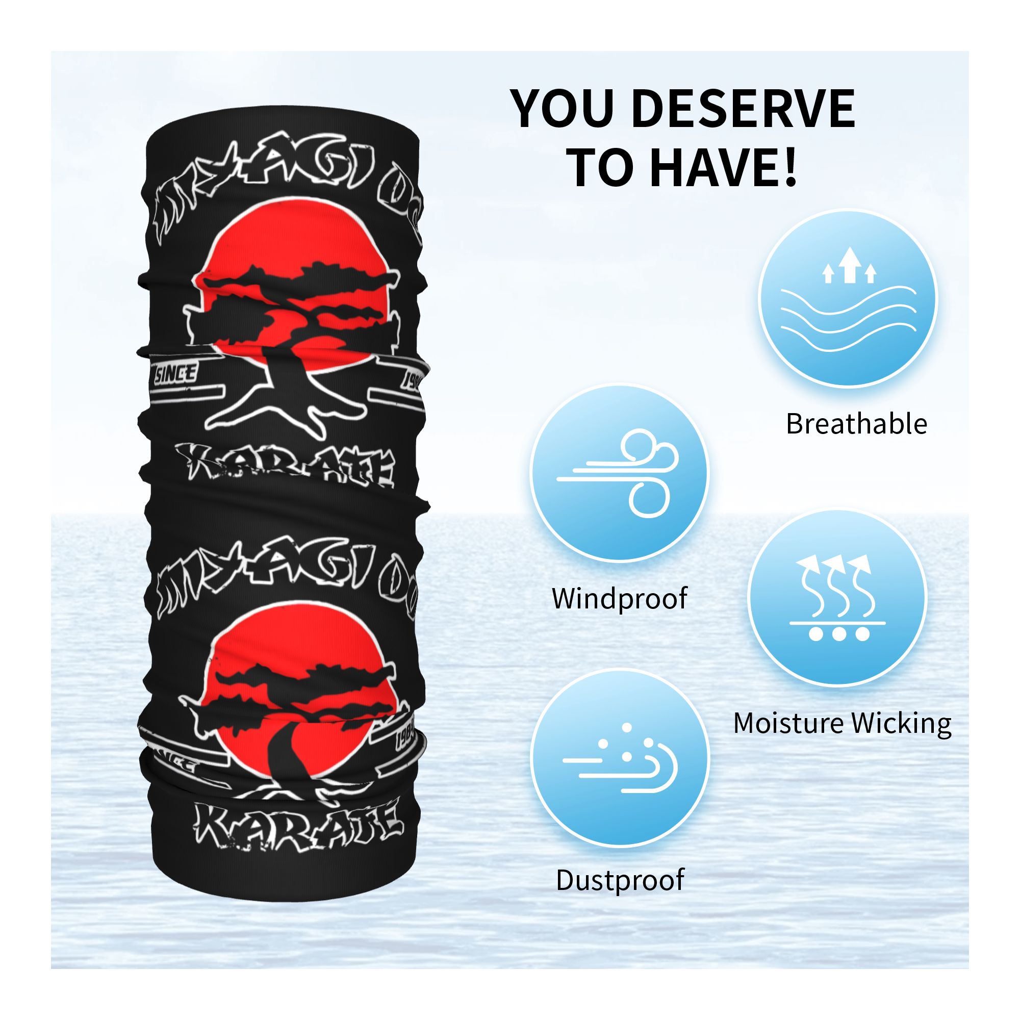 Personalizado k-karates retro  - Neck Gaiter Fleece avaliação e preço